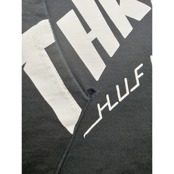 Huf x Thrasher Print Streetwear AOP Black Hoodie Sweater‎ Mens Size XL - Picture 5 of 11